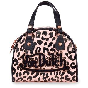 NIB Von Dutch Cheetah Pink Bowling Bag Small